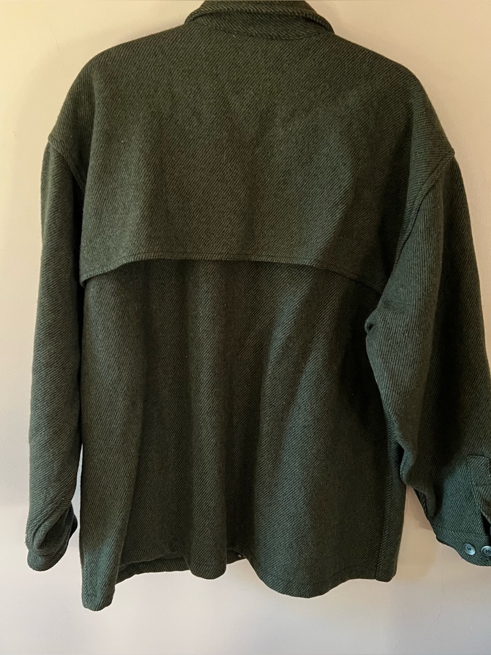 WOOLRICH Vintage Mens Chore Coat Shacket Army Green Wool Sz XXL 2X - Picture 3 of 9